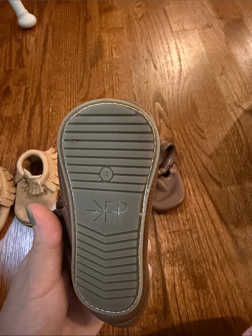 Freshly Picked Baby Moccasins in Beige and Brown